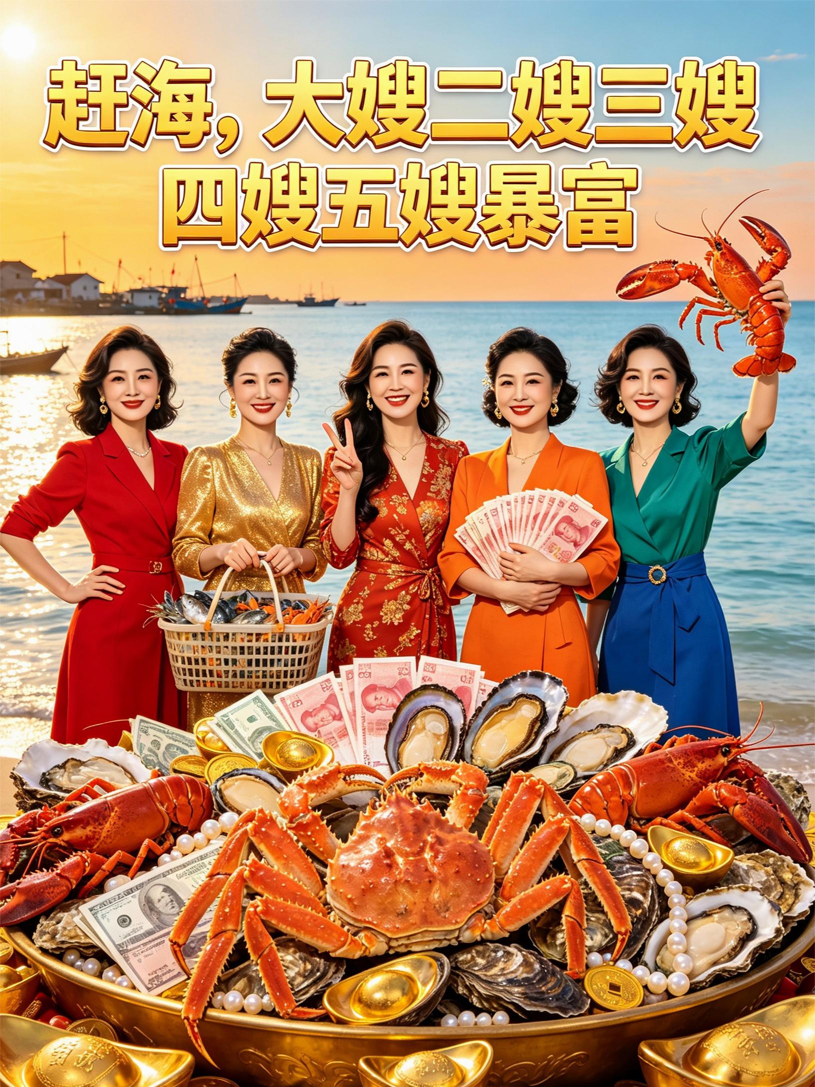 趕海，大嫂二嫂三嫂四嫂五嫂暴富 封面