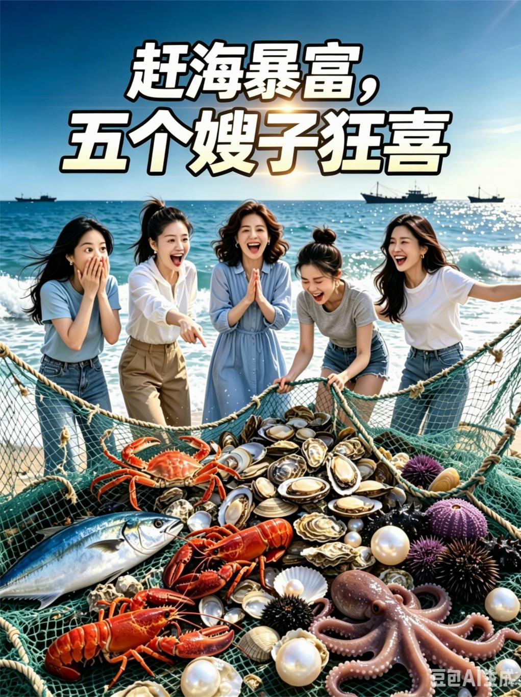 趕海暴富，五個嫂子狂喜 封面